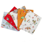 Debbie Shore Fabric Gingerbread Biscuits Christmas Cotton Fat Quarters